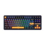 Teclado Mecânico Gamer Sem Fio Akko TAC87 RGB Horizon Azul e Amarelo TKL Switch Stellar Rose Linear Bluetooth