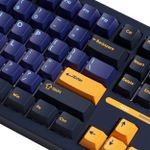 Teclado Mecânico Gamer Sem Fio Akko TAC87 RGB Horizon Azul e Amarelo TKL Switch Stellar Rose Linear Bluetooth