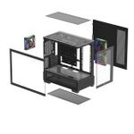 Gabinete Gamer DeepCool CG380 Preto Mid Tower com 3 Fans ARGB - R-CG380-BKAGM3-G