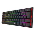 Teclado Mecânico Gamer Sem Fio Redragon Anivia Pro RGB Preto 60% Switch Marrom Low Profile - K614RGB-PRO (PT-BROWN)