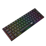Teclado Mecânico Gamer Sem Fio Redragon Anivia Pro RGB Preto 60% Switch Marrom Low Profile - K614RGB-PRO (PT-BROWN)