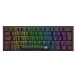Teclado Mecânico Gamer Sem Fio Redragon Anivia Pro RGB Preto 60% Switch Marrom Low Profile - K614RGB-PRO (PT-BROWN)