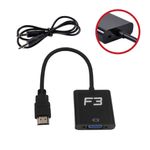 Adaptador Conversor F3 HDMI para VGA com Áudio - JC-AD-HM-VGA