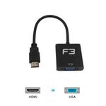 Adaptador Conversor F3 HDMI para VGA com Áudio - JC-AD-HM-VGA