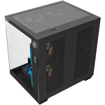 Gabinete Gamer Kalkan Midgard Digital Preto Mid Tower sem Fans com Display LCD - KLK00085