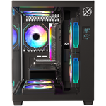 Gabinete Gamer Kalkan Midgard Digital Preto Mid Tower sem Fans com Display LCD - KLK00085