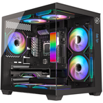 Gabinete Gamer Kalkan Midgard Digital Preto Mid Tower sem Fans com Display LCD - KLK00085