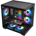Gabinete Gamer Kalkan Midgard Digital Preto Mid Tower sem Fans com Display LCD - KLK00085