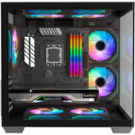 Gabinete Gamer Kalkan Midgard Digital Preto Mid Tower sem Fans com Display LCD - KLK00085
