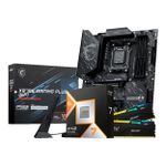 KIT AMD - Processador AMD Ryzen 7 9800X3D + Placa Mãe MSI X870E Gaming Plus WiFi + Memória RAM 32GB (2x16GB) DDR5 - AM5