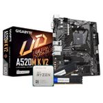 KIT AMD -  Processador AMD Ryzen 5 5500 + Gigabyte A520M K V2 + Memória RAM 16GB DDR4 - AM4