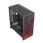 Gabinete Gamer Redragon Strafe Flow RGB Infernal Dragon Preto e Vermelho Mid Tower sem Fans - CA-618B