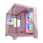 Gabinete Gamer Cougar FV150 Mini Rosa RGB Mid Tower com 3 Fans - 382QA60.0004