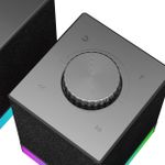 Caixa de Som Gamer Redragon Glyph 2.0 RGB Preto USB 2x5W RMS com Roda de Volume Botões Touch - GS517