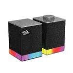 Caixa de Som Gamer Redragon Glyph 2.0 RGB Preto USB 2x5W RMS com Roda de Volume Botões Touch - GS517