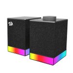 Caixa de Som Gamer Redragon Glyph 2.0 RGB Preto USB 2x5W RMS com Roda de Volume Botões Touch - GS517