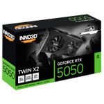 Placa de Vídeo INNO3D NVIDIA GeForce RTX 5050 Twin X2 8GB GDDR6 - N50502-08D6-174071N