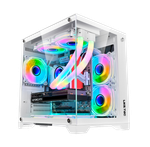 Gabinete Gamer Liketec Dasha V2 Branco Mini Tower com 3 Fans - CUBO-3X-ARGB-BRANCO-LIKE