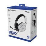 Headset Gamer Trust Forta Branco 50mm PS5 PS4 Licenciado - GXT498W