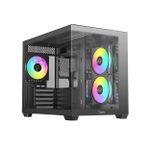 Gabinete Gamer Ocypus Gamma C54 ARGB Digital Preto Mid Tower com 3 Fans - GAMMA-C54-BKD300XX-GL
