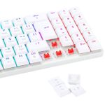 Teclado Mecânico Gamer Redragon Ashe RGB Branco Switch Vermelho - K626-KB-W (PT-RED)