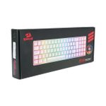 Teclado Mecânico Gamer Redragon Ashe RGB Branco Switch Vermelho - K626-KB-W (PT-RED)