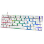 Teclado Mecânico Gamer Akko 3068S Branco Switch Akko Laranja