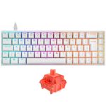 Teclado Mecânico Gamer Akko 3068S Branco Switch Akko Laranja