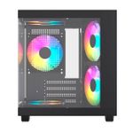 Gabinete Gamer Liketec Makam Preto  com 5 Fans ARGB