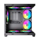 Gabinete Gamer Liketec Makam Preto  com 5 Fans ARGB