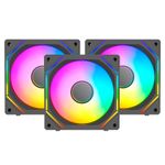 Kit 3x Cooler Liketec Puzzle ARGB 120mm Preto - LK-PUZZLE-2025-3X