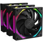 Kit 3x Cooler Kalkan Halo ARGB Reverse Preto 120mm - KLK00026