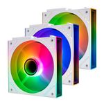 Kit 3x Cooler Thermalright TL-M12QRW-S X3 Reverse 120mm ARGB Branco