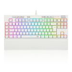 Teclado Óptico Mecânico Redragon Broadsword Pro Branco RGB Switch Marrom - K588W-RGB-PRO (PT-BROWN)