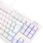Teclado Óptico Mecânico Redragon Broadsword Pro Branco RGB Switch Marrom - K588W-RGB-PRO (PT-BROWN)