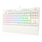 Teclado Óptico Mecânico Redragon Broadsword Pro Branco RGB Switch Marrom - K588W-RGB-PRO (PT-BROWN)