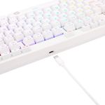 Teclado Óptico Mecânico Redragon Broadsword Pro Branco RGB Switch Marrom - K588W-RGB-PRO (PT-BROWN)