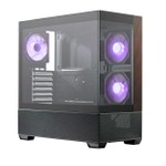 Gabinete Gamer Cooler Master Elite 690 Wood com 3x Fans ARGB Mid Tower Preto - E690-KHNN-S00
