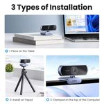 Webcam Ugreen 1080p Full HD USB Cinza com Microfone - CM678