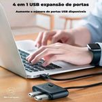 Hub Ugreen USB-A 3.0 4 Portas e Cabo de 50cm - CR113