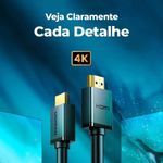 Cabo de Vídeo Ugreen HDMI 4K 10m - HD104