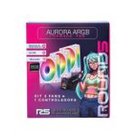 Kit 3x Cooler ROUND5 Aurora White Forward 120mm ARGB - R5-KIT-AURORA-FW-W-2218