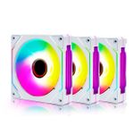 Kit 3x Cooler ROUND5 Aurora White Forward 120mm ARGB - R5-KIT-AURORA-FW-W-2218