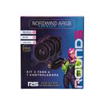 Kit 3x Cooler ROUND5 Nordwind Black Forward 120mm ARGB - R5-KIT-NORDWIND-FW-B-2221