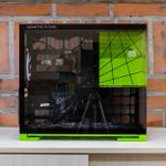 Gabinete Gamer Geometric Future Model 5 Mid Tower Preto e Verde Style Com 4x Fans - GEO-M5-BNV - OPEN BOX