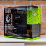 Gabinete Gamer Geometric Future Model 5 Mid Tower Preto e Verde Style Com 4x Fans - GEO-M5-BNV - OPEN BOX