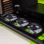 Gabinete Gamer Geometric Future Model 5 Mid Tower Preto e Verde Style Com 4x Fans - GEO-M5-BNV - OPEN BOX