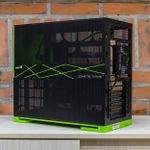 Gabinete Gamer Geometric Future Model 5 Mid Tower Preto e Verde Style Com 4x Fans - GEO-M5-BNV - OPEN BOX