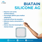 Curativo Biatain AG Silicone 10x10cm Coloplast — Prata e Silicone
