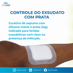 Curativo Biatain AG Silicone 10x10cm Coloplast — Prata e Silicone
